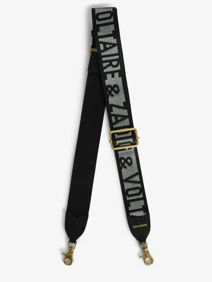 WomenMen Zadig and Voltaire Straps and Accessories Zadig Shoulder Strap Noir Silver
