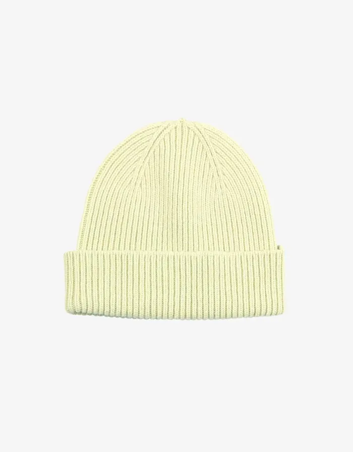 Women Merino Wool Beanie Soft Yellow Colorful Standard Beanies