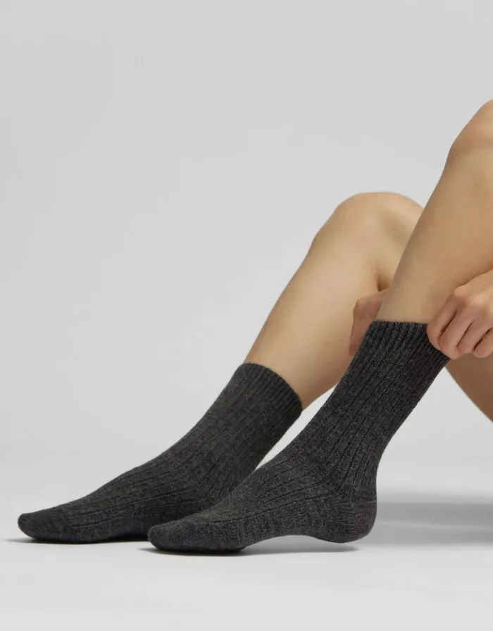 Women Merino Wool Blend Sock Ivory White Colorful Standard Socks