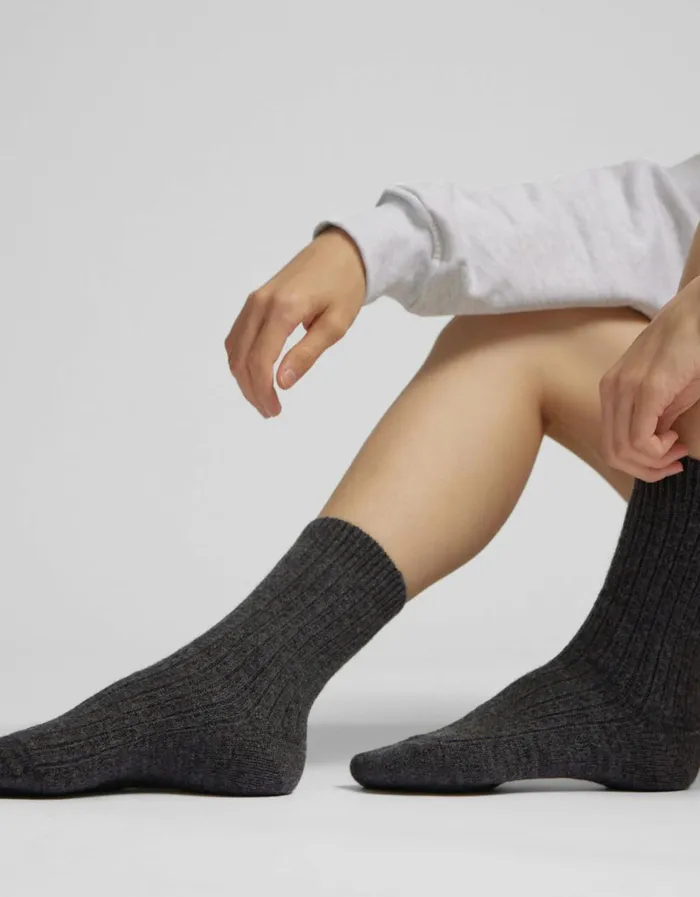 Women Merino Wool Blend Sock Ivory White Colorful Standard Socks