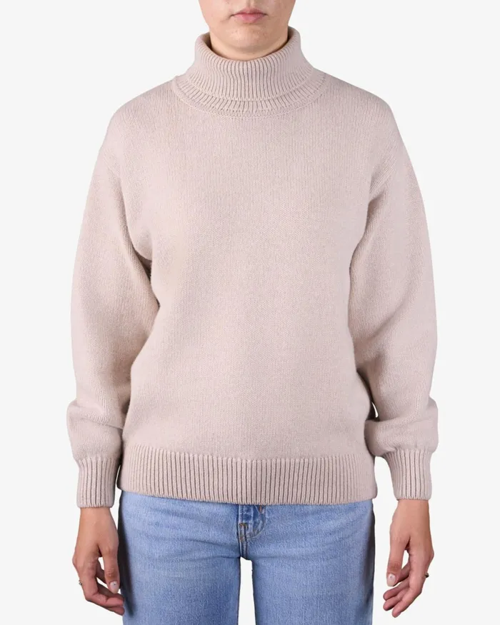 Women Merino Wool Turtleneck Pacific Blue Colorful Standard Knit Sweaters