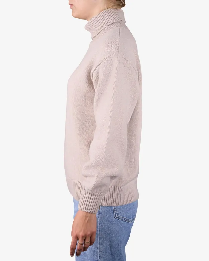 Women Merino Wool Turtleneck Pacific Blue Colorful Standard Knit Sweaters