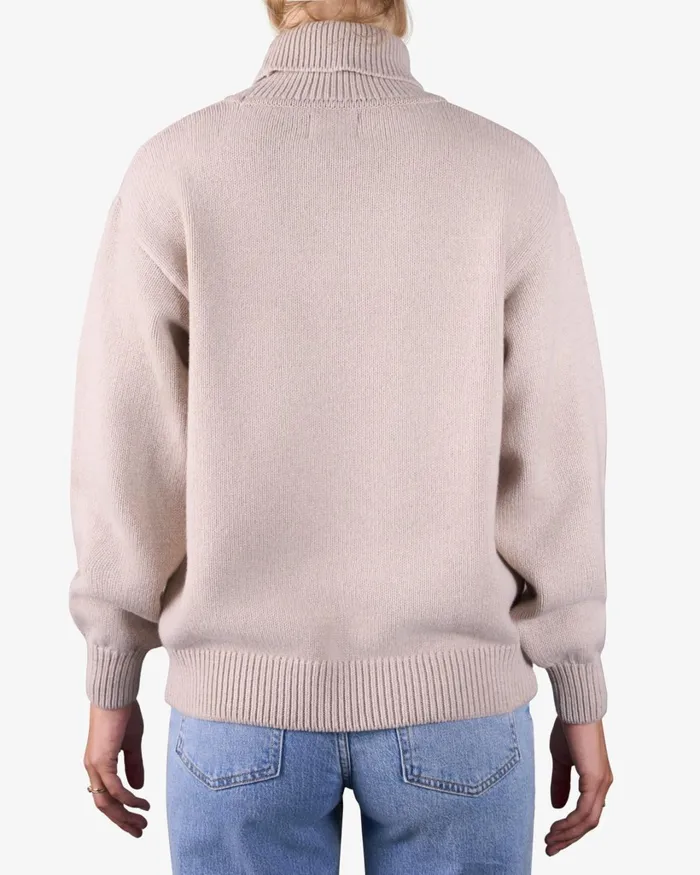 Women Merino Wool Turtleneck Pacific Blue Colorful Standard Knit Sweaters