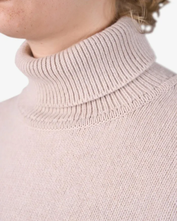 Women Merino Wool Turtleneck Pacific Blue Colorful Standard Knit Sweaters
