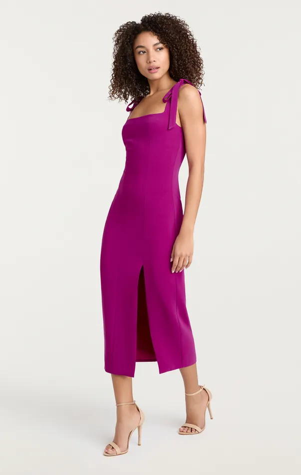Women Midi Cinq Sept Fynn Dress Vibrant Plum