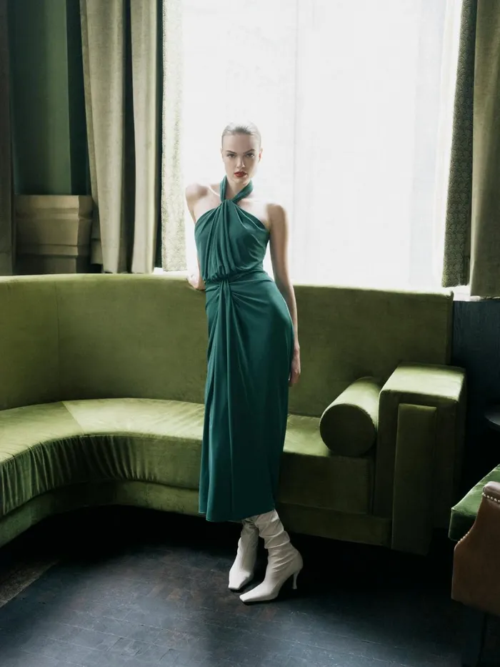 Women Midi Cinq Sept Kaily Dress Malachite