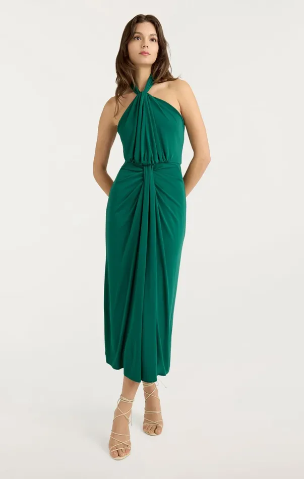 Women Midi Cinq Sept Kaily Dress Malachite