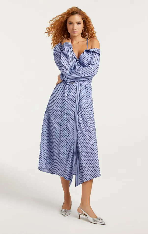 Women Midi Cinq Sept Marcella Dress Navyraincloud