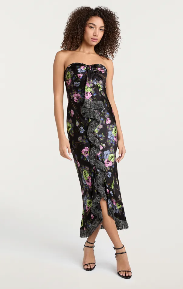 Women Midi Cinq Sept Midnight Bloom Elise Dress Midnight Multi