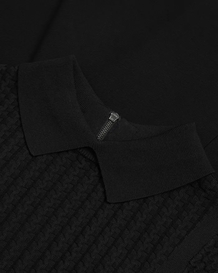 Women MIIAAA 8211 Textured Knit Skater Dress With Collar Black Ted Baker Dresses Women MIIAAA 8211 Textured Knit Skater Dress With Collar Black Ted Baker Dresses