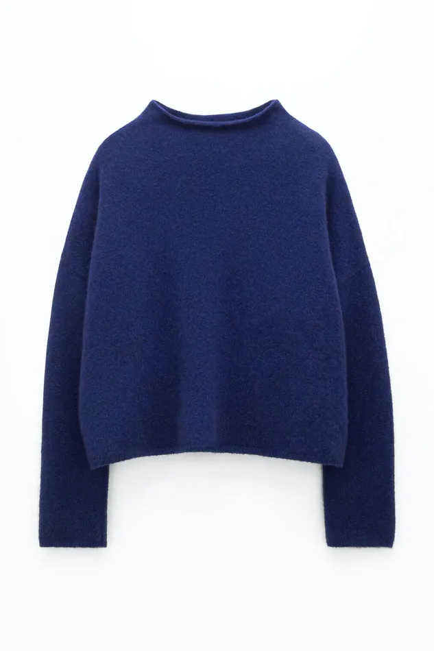 Women Mika Yak Funnelneck Sweater Pacific Blue Filippa K Knitwear