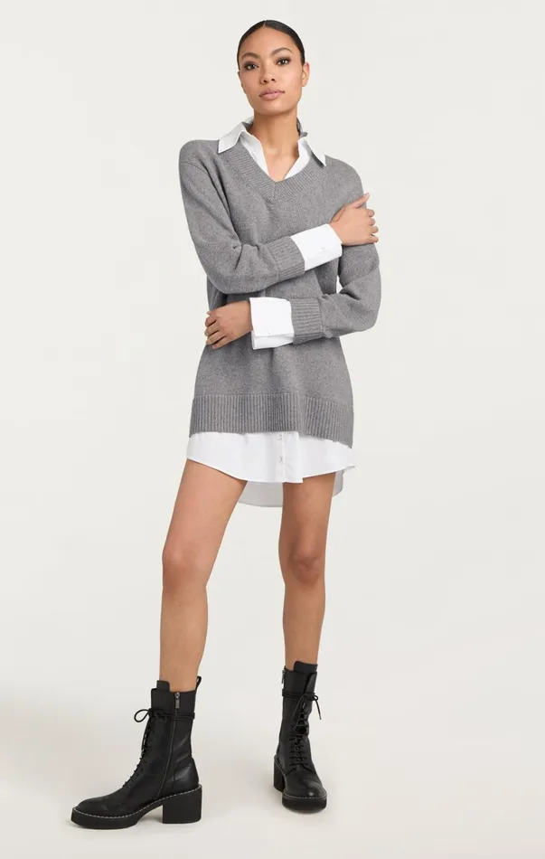 Women Mini Cinq Sept Santina Dress Heather Greywhite