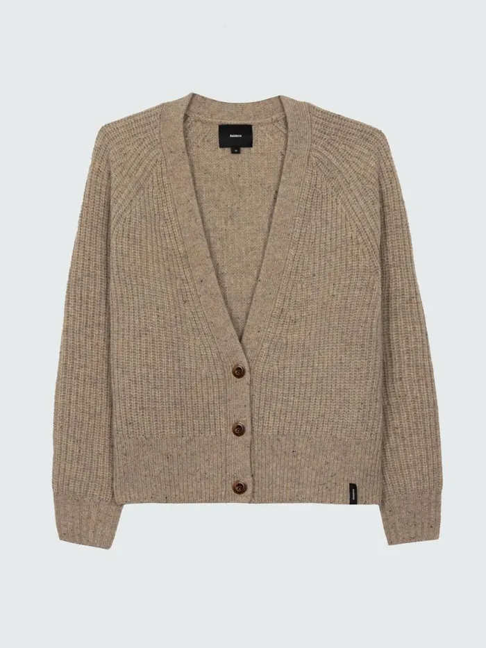 Women Mora Knit Cardigan Oatmeal Finisterre Knitwear