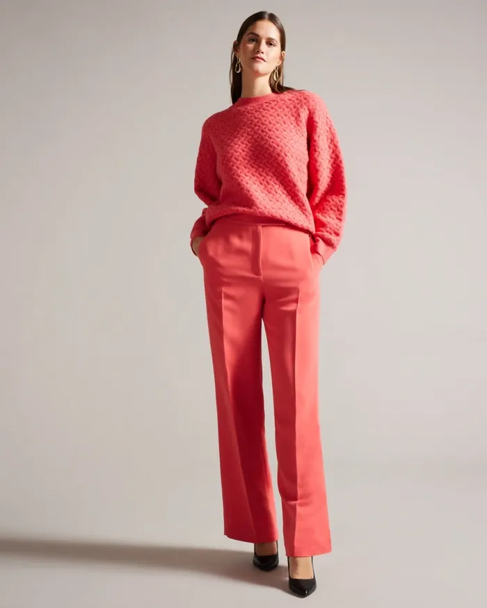 Women MORLEA 8211 Horizontal Cable Relaxed Jumper Coral Ted Baker Jumpers and Cardigans Women MORLEA 8211 Horizontal Cable Relaxed Jumper Coral Ted Baker Jumpers and Cardigans