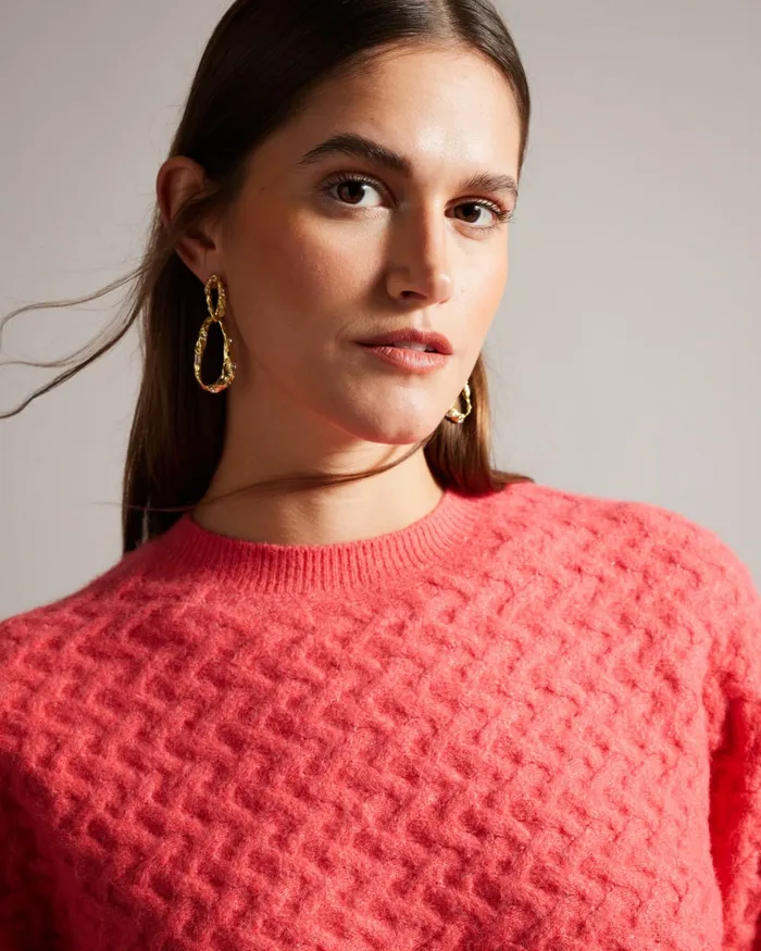 Women MORLEA 8211 Horizontal Cable Relaxed Jumper Coral Ted Baker Jumpers and Cardigans Women MORLEA 8211 Horizontal Cable Relaxed Jumper Coral Ted Baker Jumpers and Cardigans