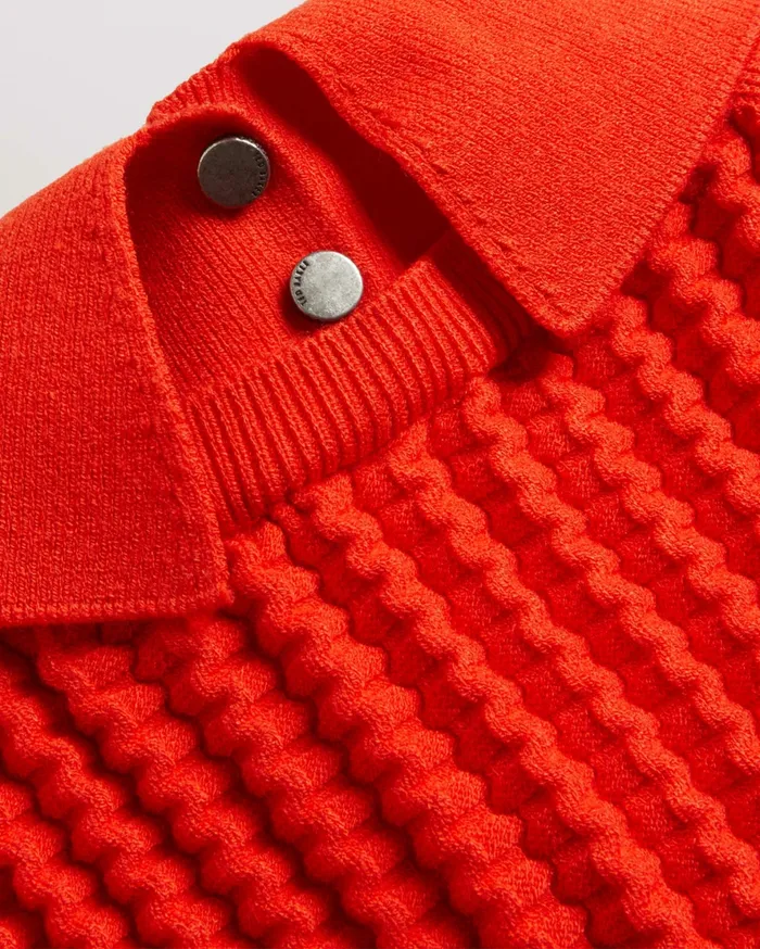 Women MORLIEE 8211 Puff Sleeve Knit Top With Collar Red Ted Baker Jumpers and Cardigans Women MORLIEE 8211 Puff Sleeve Knit Top With Collar Red Ted Baker Jumpers and Cardigans