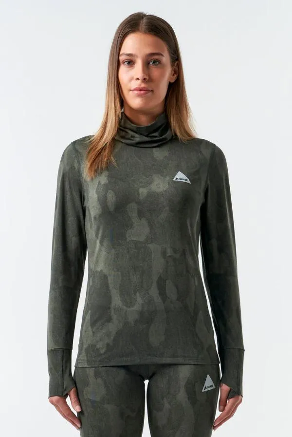 Women Moss Light Base LayerPrint Bark Camo Orage Base Layers