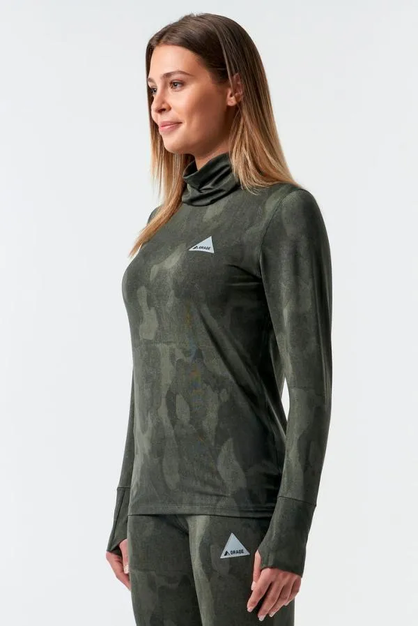 Women Moss Light Base LayerPrint Bark Camo Orage Base Layers Women Moss Light Base LayerPrint Bark Camo Orage Base Layers