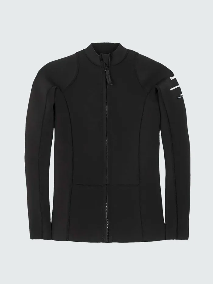 Women Nieuwland 2mm Yulex Long Sleeve Top Black Finisterre Swimwear and Bikinis