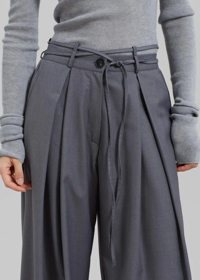 Women Noor Wide Pants 8211 Grey The Frankie Shop Bottoms