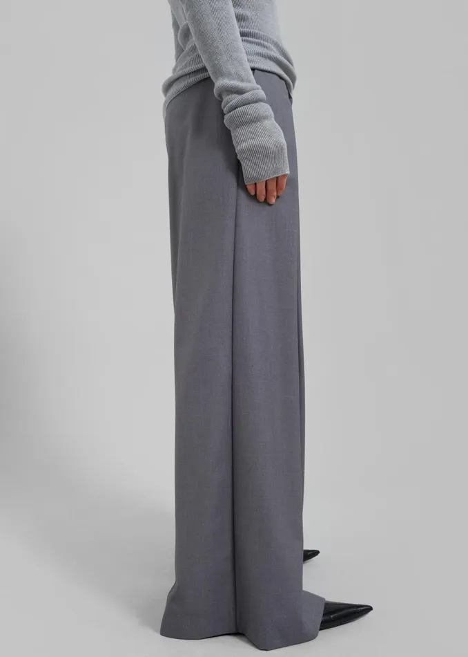 Women Noor Wide Pants 8211 Grey The Frankie Shop Bottoms