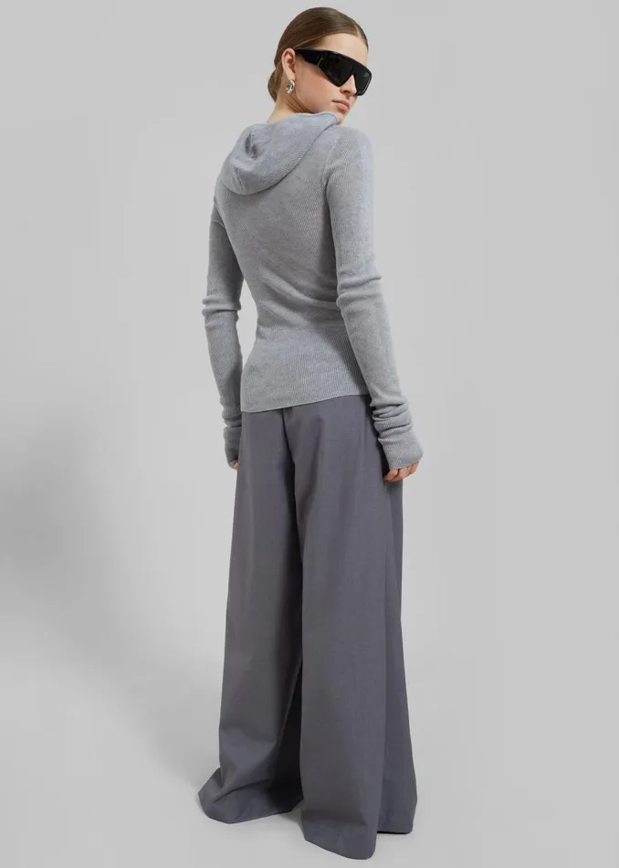 Women Noor Wide Pants 8211 Grey The Frankie Shop Bottoms