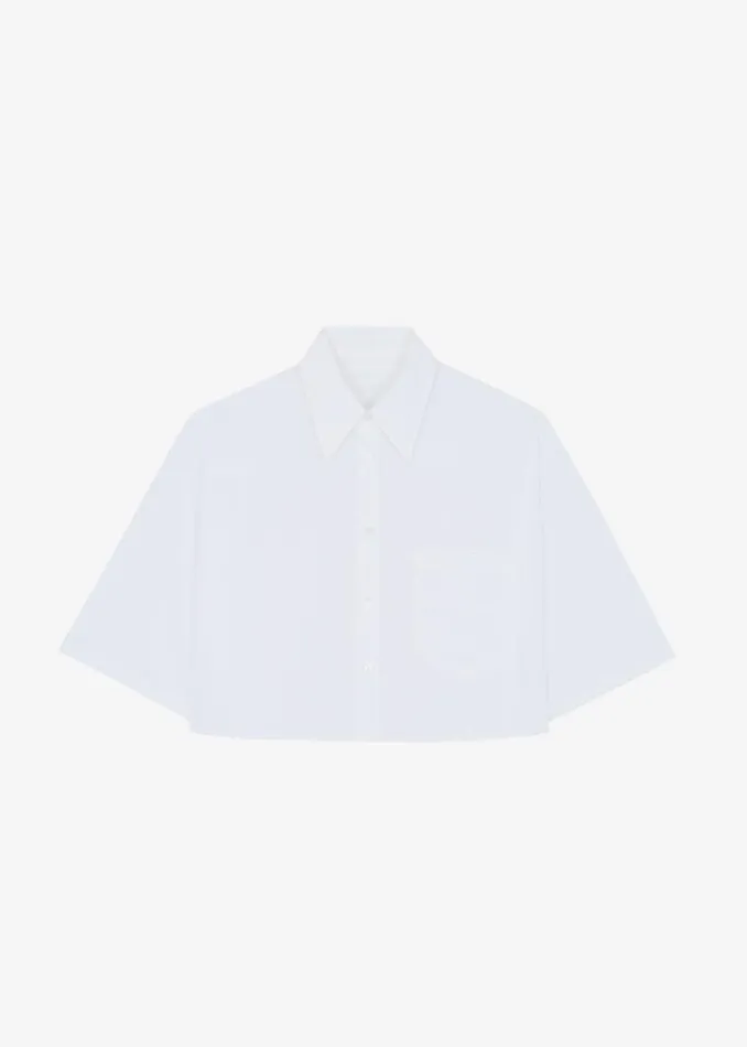 Women Odem Cropped Shirt 8211 White The Frankie Shop Tops