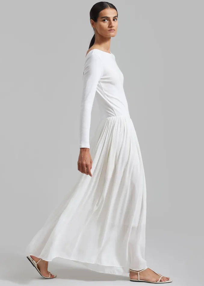 Women Odette Gathered Skirt Maxi Dress 8211 White The Frankie Shop Dresses