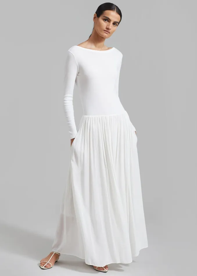Women Odette Gathered Skirt Maxi Dress 8211 White The Frankie Shop Dresses
