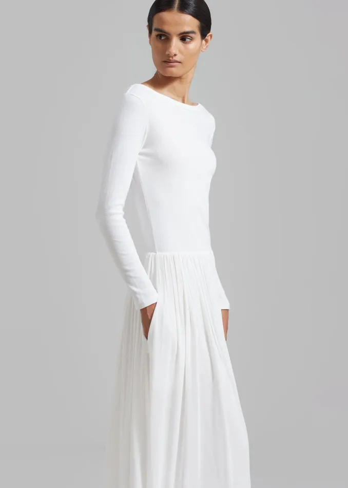 Women Odette Gathered Skirt Maxi Dress 8211 White The Frankie Shop Dresses