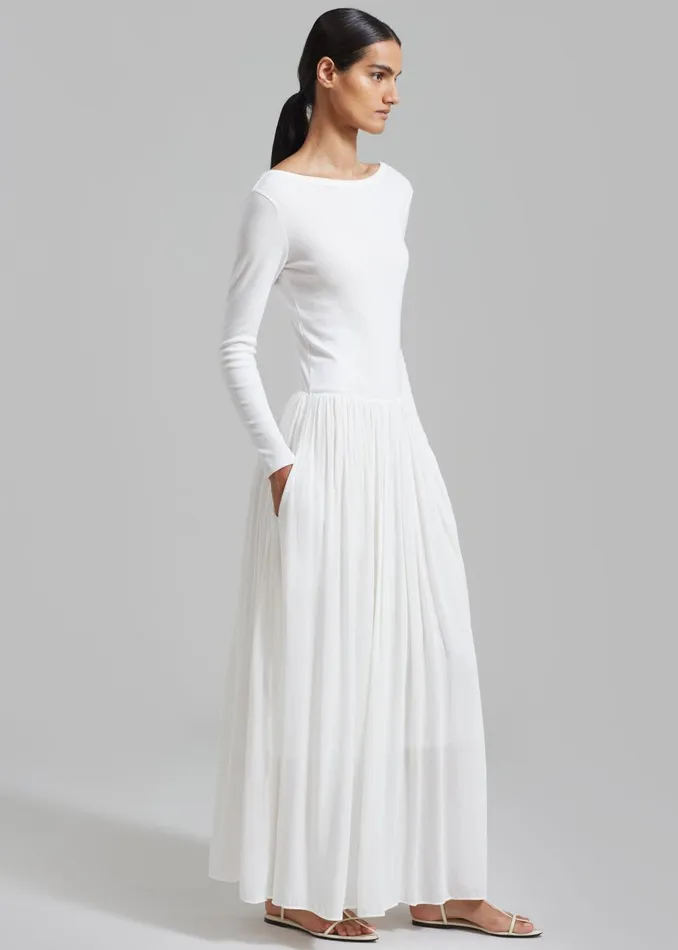 Women Odette Gathered Skirt Maxi Dress 8211 White The Frankie Shop Dresses