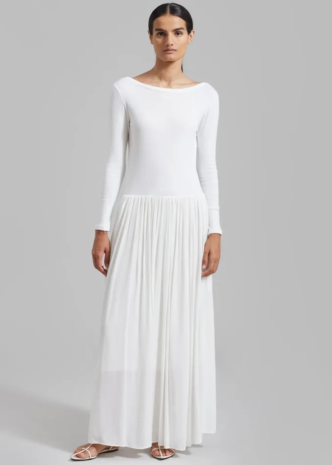 Women Odette Gathered Skirt Maxi Dress 8211 White The Frankie Shop Dresses