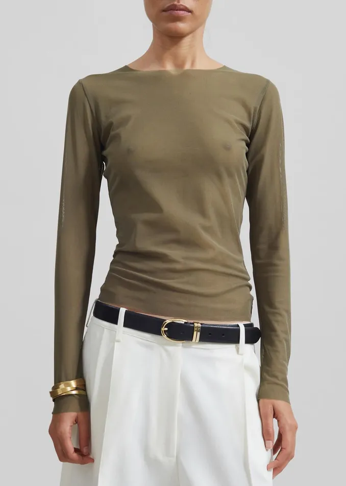 Women Ora Leather Belt 8211 BlackGold The Frankie Shop