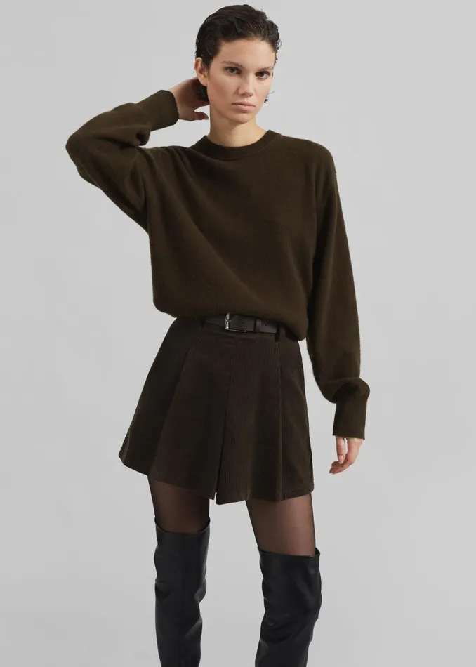 Women Oreni Corduroy Skort 8211 Khaki The Frankie Shop Bottoms