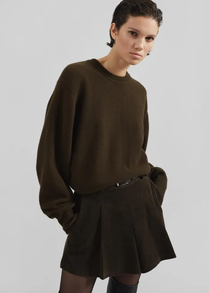 Women Oreni Corduroy Skort 8211 Khaki The Frankie Shop Bottoms