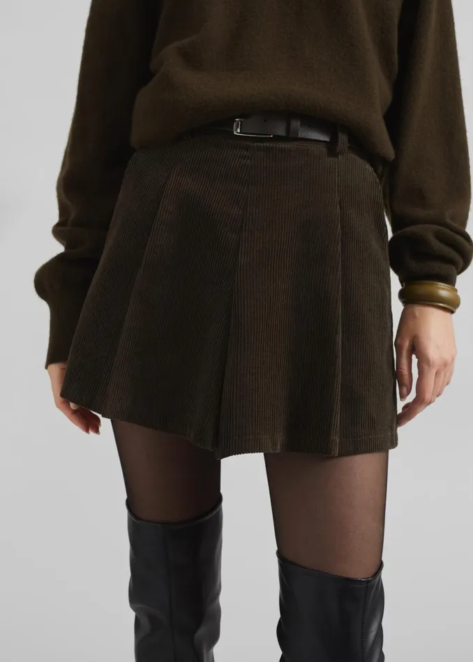 Women Oreni Corduroy Skort 8211 Khaki The Frankie Shop Bottoms