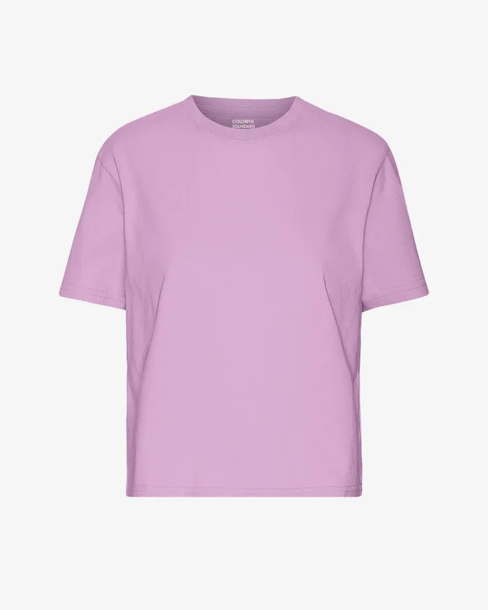 Women Organic Boxy Crop Tee Cherry Blossom Colorful Standard TShirts