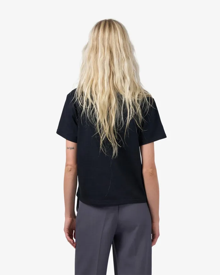 Women Organic Boxy Crop Tee Pacific Blue Colorful Standard TShirts