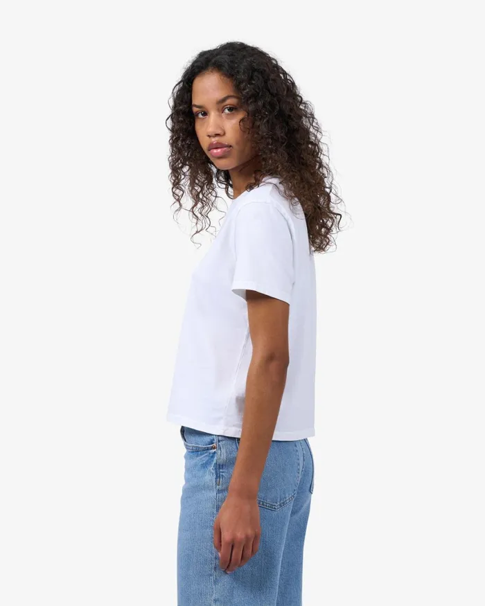 Women Organic Boxy Crop Tee Soft Lavender Colorful Standard TShirts