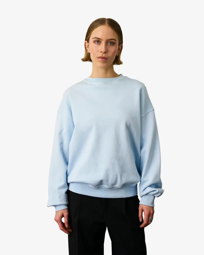 Women Organic Oversized Crew Kelly Green Colorful Standard Crewneck Sweatshirts