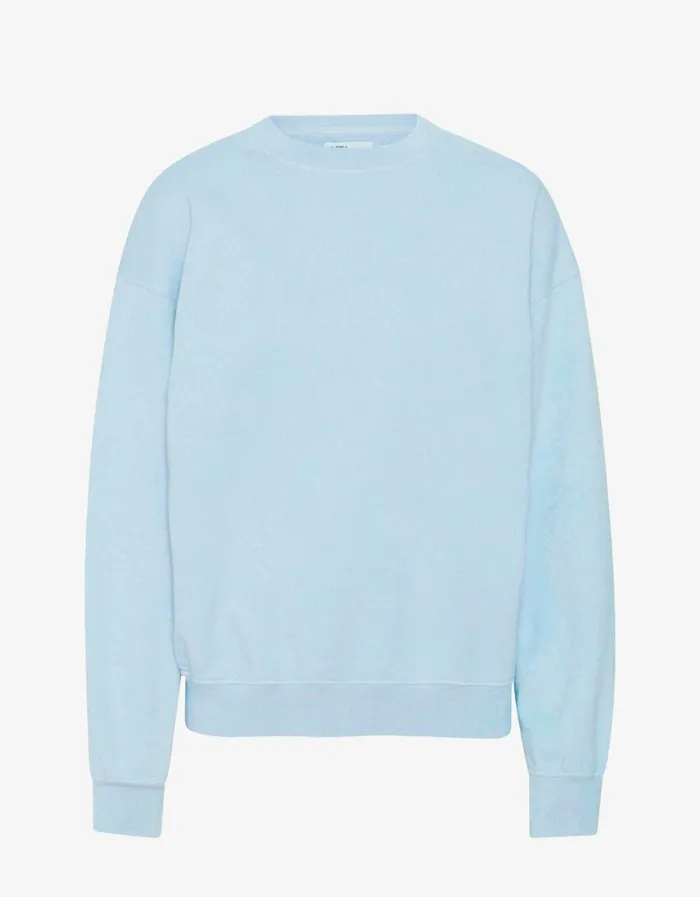 Women Organic Oversized Crew Polar Blue Colorful Standard Crewneck Sweatshirts