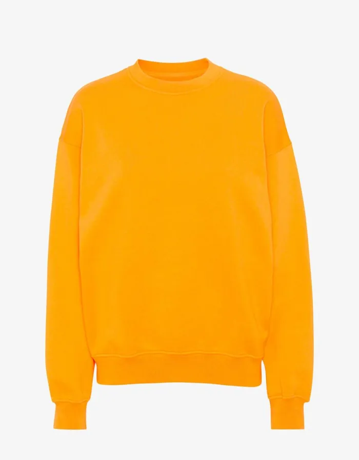 Women Organic Oversized Crew Sunny Orange Colorful Standard Crewneck Sweatshirts
