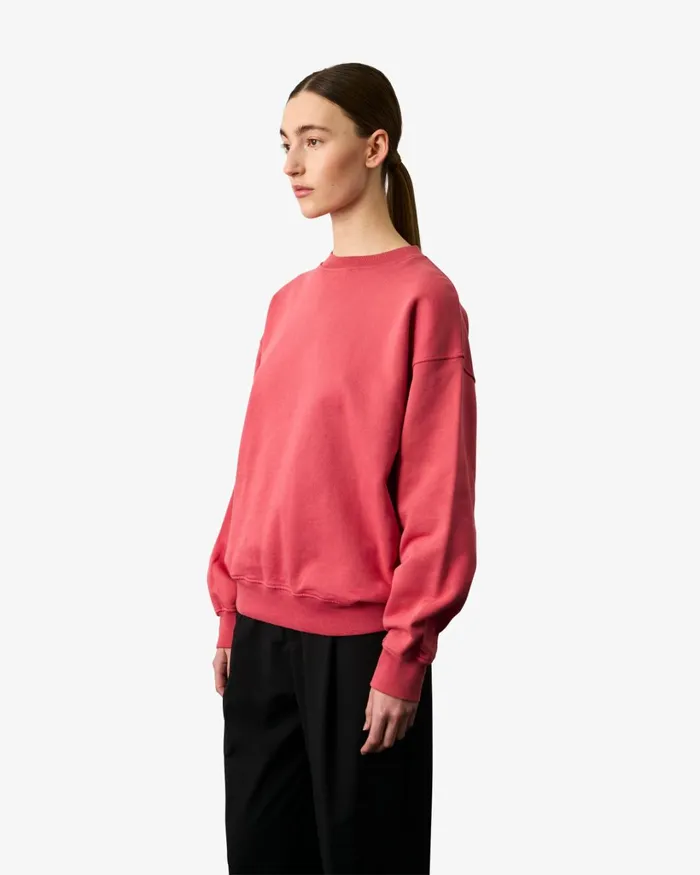 Women Organic Oversized Crew Sunny Orange Colorful Standard Crewneck Sweatshirts