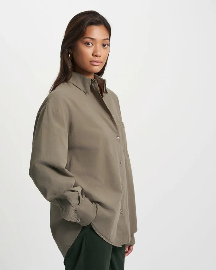 Women Organic Oversized Shirt Teal Blue Colorful Standard Shirts