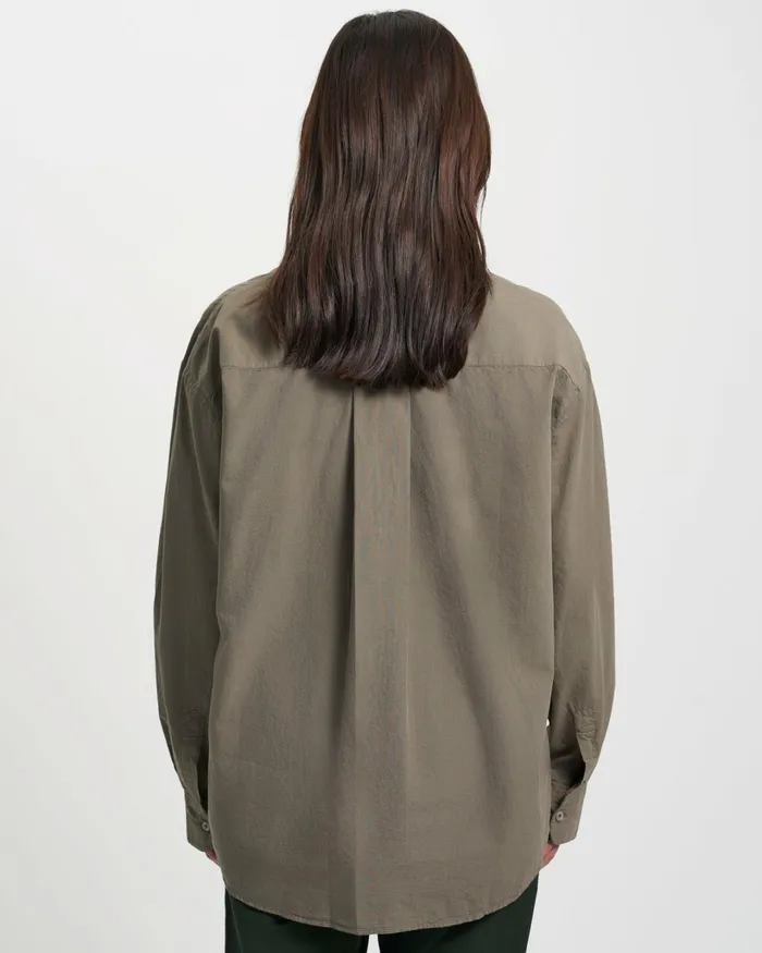 Women Organic Oversized Shirt Teal Blue Colorful Standard Shirts