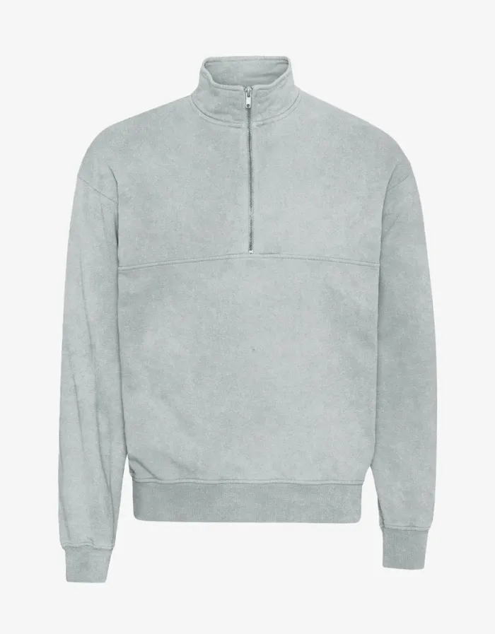 Women Organic Quarter Zip Faded Grey Colorful Standard Quarter Zips