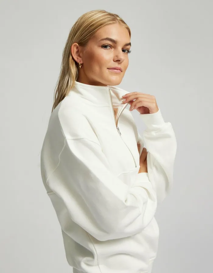 Women Organic Quarter Zip Faded Grey Colorful Standard Quarter Zips