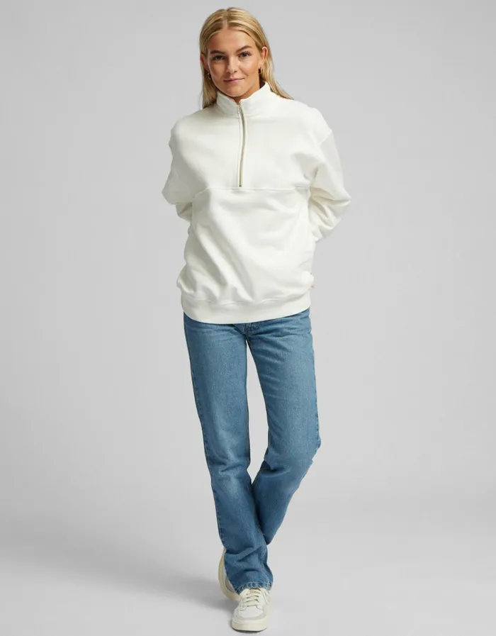 Women Organic Quarter Zip Faded Grey Colorful Standard Quarter Zips
