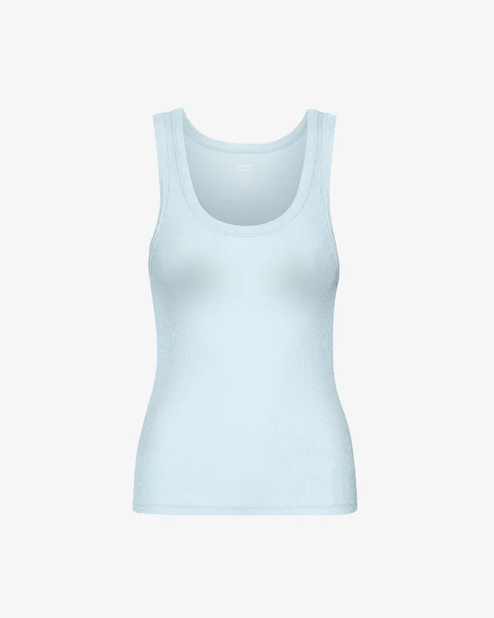 Women Organic Rib Tank Top 8211 Polar Blue Tank Tops Colorfulstandard Women
