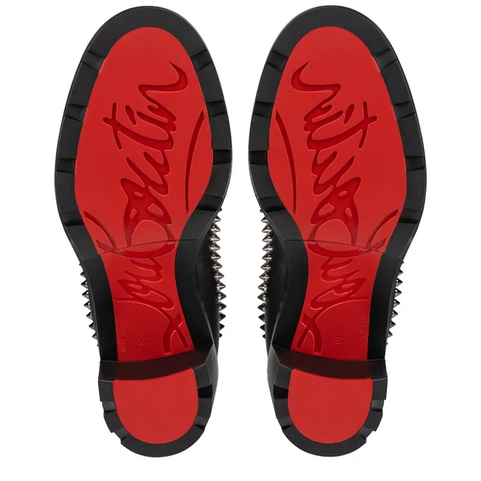 Women Out Line Spikes Lug 70 Mm Boots 8211 Calf Leather And Spikes 8211 Black Christian Louboutin Boots